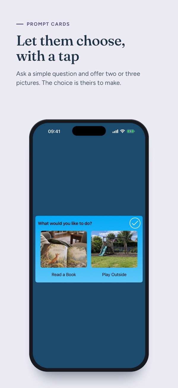Now and Next choice card on iPhone